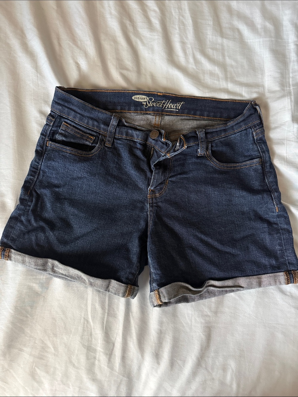 Old Navy Dark Blue Rolled-Hem Jean Shorts